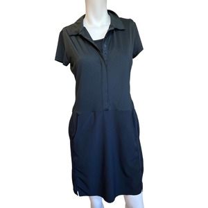 Nike Golf Polo Short Sleeve Dri-Fit Dress in Black with Built in Tank sz 6 EUC